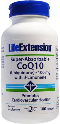 Life Extension, Super-Absorbable CoQ10, 100 mg, 100 Softgels ,المكملات الغذائية، أنزيم q10، coq10