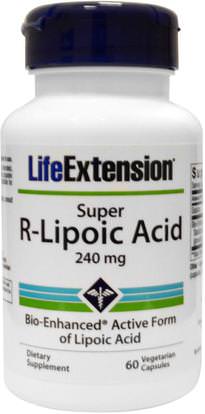 Life Extension, Super R-Lipoic Acid, 240 mg, 60 Veggie Caps ,والمكملات الغذائية، ومضادات الأكسدة، ألفا حمض ليبويك، ألفا حمض ليبويك 150 ملغ