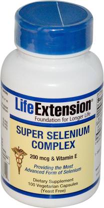 Life Extension, Super Selenium Complex, 100 Veggie Caps ,المكملات الغذائية، مضادات الأكسدة، السيلينيوم، فيتامين ه + السيلينيوم