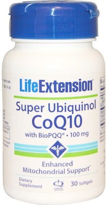 Life Extension, Super Ubiquinol CoQ10, with BioPQQ, 100 mg, 30 Softgels ,المكملات الغذائية، مضادات الأكسدة، بيك (بيوبق)، أوبيكينول coq10