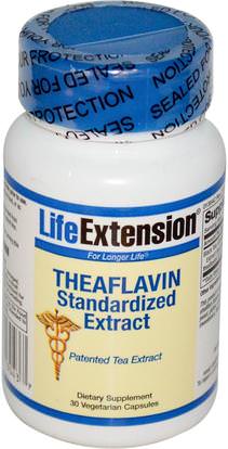 Life Extension, Theaflavin Standardized Extract, 30 Veggie Caps ,المكملات الغذائية، ل الثيانين، والصحة