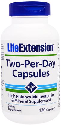 Life Extension, Two-Per-Day Capsules, 120 Capsules ,الفيتامينات، الفيتامينات، المعادن