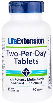 Life Extension, Two-Per-Day Tablets, 60 Tablets ,الفيتامينات، الفيتامينات، المعادن