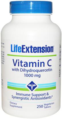 Life Extension, Vitamin C, with Dihydroquercetin, 1000 mg, 250 Veggie Tablets ,الفيتامينات، فيتامين ج