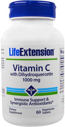 Life Extension, Vitamin C with Dihydroquercetin, 1000 mg, 60 Veggie Tabs ,الفيتامينات، فيتامين ج