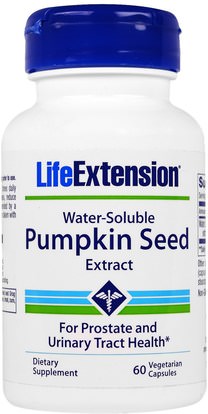 Life Extension, Water-Soluble Pumpkin Seed Extract, 60 Veggie Caps ,المكملات الغذائية، إيفا أوميجا 3 6 9 (إيبا دا)، زيت بذور اليقطين