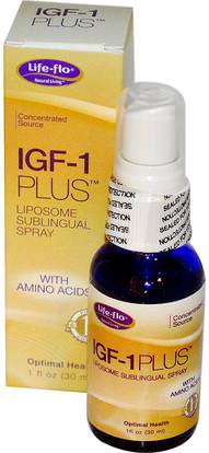 Life Flo Health, IGF-1 Plus, Liposome Sublingual Spray, 1 fl oz (30 ml) ,الصحة، إغف (عامل النمو مثل الأنسولين)