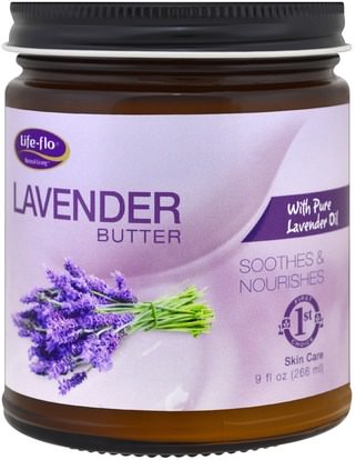 Life Flo Health, Lavender Butter, with Pure Lavender Oil, 9 fl oz (266 ml) ,الصحة، الجلد