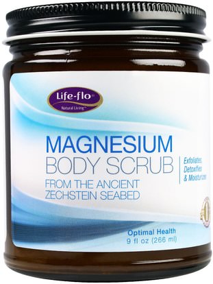 Life Flo Health, Magnesium Body Scrub, 9 fl oz (266 ml) ,المكملات الغذائية، المعادن، كلوريد المغنيسيوم، حمام، الجمال، الدعك الجسم