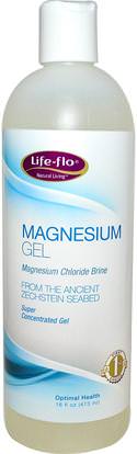 Life Flo Health, Magnesium Gel, 16 fl oz (473 ml) ,المكملات الغذائية، المعادن، المغنيسيوم، كلوريد المغنيسيوم السائل