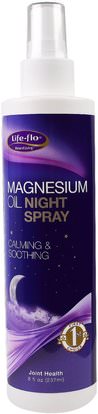 Life Flo Health, Magnesium Oil, Night Spray, Calming & Soothing, 8 fl oz (237 ml) ,والملاحق، والمعادن، والنوم