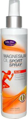 Life Flo Health, Magnesium Oil Sport Spray, 8 fl oz (237 ml) ,والمكملات، والمعادن، والمغنيسيوم، والمغنيسيوم السائل
