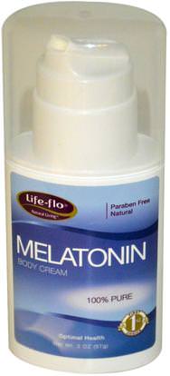 Life Flo Health, Melatonin Body Cream, 2 oz (57 g) ,والمكملات الغذائية، والنوم، الميلاتونين