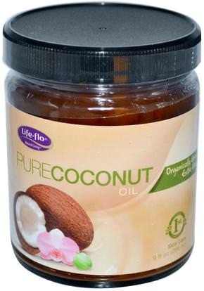 Life Flo Health, Organic, Pure Coconut Oil, Skin Care, 9 fl oz (266 ml) ,حمام، الجمال، زيت جوز الهند الجلد