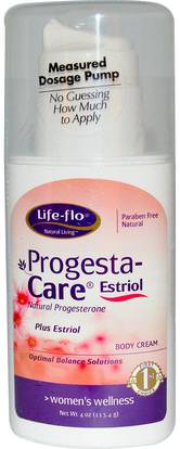 Life Flo Health, Progesta-Care Estriol, Body Cream, 4 oz (113.4 g) ,والصحة، والمرأة، ومنتجات كريم البروجسترون