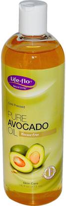 Life Flo Health, Pure Avocado Oil, Skin Care, 16 fl oz (473 ml) ,الصحة، الجلد، زيت الأفوكادو، زيت التدليك