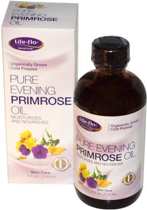 Life Flo Health, Pure Evening Primrose Oil, 4 fl oz (118 ml) ,المكملات الغذائية، إيفا أوميجا 3 6 9 (إيبا دا)، زيت زهرة الربيع المسائية، زهرة النفط السائل زهرة الربيع