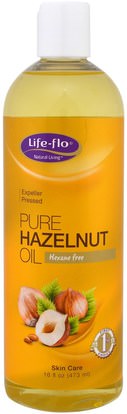 Life Flo Health, Pure Hazelnut Oil, 16 fl oz (473 ml) ,الصحة، الجلد، زيت التدليك