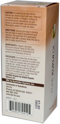 Life Flo Health, Pure Kukui Oil, Skin Care, 4 fl oz (118.3 ml) ,الصحة، الجلد، زيت التدليك