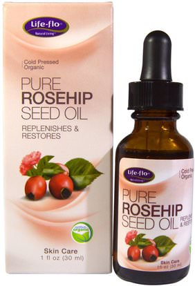 Life Flo Health, Pure Rosehip Seed Oil, Skin Care, 1 oz (30 ml) ,حمام، الجمال، الشعر، فروة الرأس، الزيوت العطرية الزيوت، الورد زيت الورك