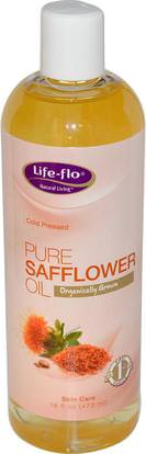 Life Flo Health, Pure Safflower Oil, Skin Care, 16 fl oz (473 ml) ,الصحة، الجلد، زيت التدليك، المكملات الغذائية، زيت القرطم