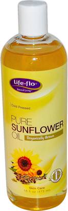 Life Flo Health, Pure Sunflower Oil, 16 fl oz (473 ml) ,الصحة، الجلد، زيت التدليك