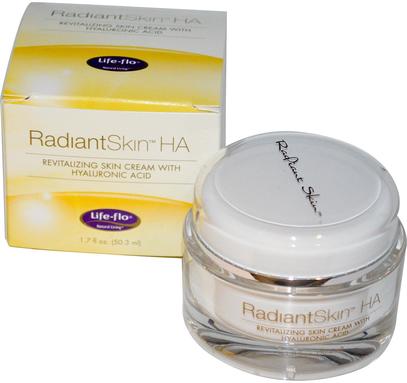Life Flo Health, Radiant Skin HA, Revitalizing Skin Cream with Hyaluronic Acid, 1.7 fl oz (50.3 ml) ,الجمال، العناية بالوجه، الكريمات المستحضرات، الأمصال، الصحة، الجلد، الكريمات اليوم