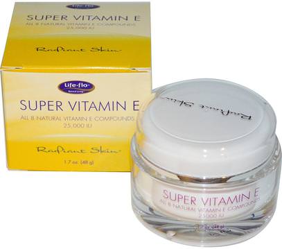Life Flo Health, Radiant Skin, Super Vitamin E, 25,000 IU, 1.7 oz (48 g) ,الفيتامينات، فيتامين e، العناية بالوجه، الكريمات المستحضرات، الأمصال