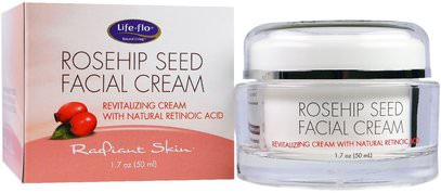 Life Flo Health, Rosehip Seed Facial Cream, 1.7 oz (50 ml) ,الجمال، العناية بالوجه، الكريمات المستحضرات، الأمصال، نوع البشرة مكافحة الشيخوخة الجلد