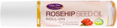 Life Flo Health, Rosehip Seed, Oil Roll-On, 7 ml (0.24 oz ) ,حمام، والجمال، والزيوت العطرية الزيوت، وارتفع زيت بذور الورك