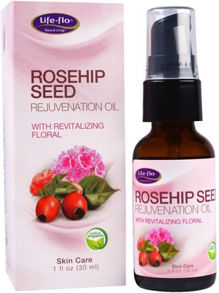 Life Flo Health, Rosehip Seed Rejuvenation Oil with Revitalizing Floral, 1 fl oz (30 ml) ,حمام، والجمال، والزيوت العطرية الزيوت، وزيت بذور الورك، والصحة، والجلد، وزيوت العناية بالجسم