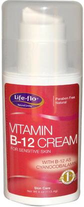 Life Flo Health, Vitamin B-12 Cream, 4 oz (113.4 g) ,الجمال، العناية بالوجه، الكريمات المستحضرات، الأمصال، الصحة، الجلد