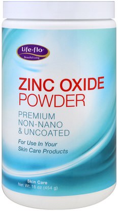 Life Flo Health, Zinc Oxide Powder, Premium Non-Nano & Uncoated, 16 oz (454 g) ,الصحة، الجلد