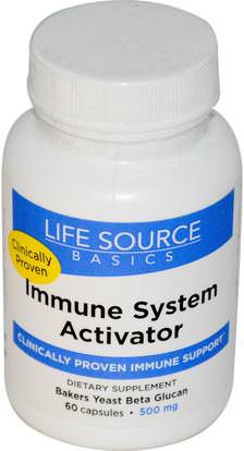 Life Source Basics (WGP Beta Glucan), Immune System Activator, 500 mg, 60 Capsules ,المكملات الغذائية، بيتا جلوكان، الانفلونزا الباردة والفيروسية، جهاز المناعة