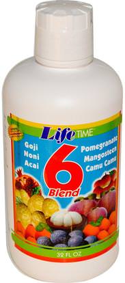 Life Time, 6 Blend Fruit Juice, 32 fl oz ,الغذاء، القهوة الشاي والمشروبات، عصير الفواكه