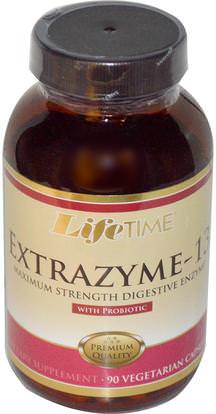 Life Time, Extrazyme-13, with Probiotic, 90 Veggie Caps ,الصحة، الإنزيمات الهضمية، أسيدوفيلوس و مساعدات الجهاز الهضمي