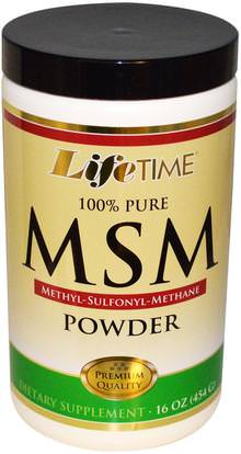 Life Time, MSM Powder, 16 oz (454 g) ,المكملات الغذائية، والمعادن، والتهاب المفاصل