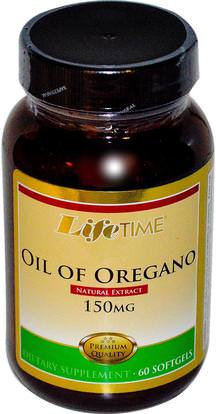 Life Time, Oil of Oregano, 150 mg, 60 Softgels ,المكملات الغذائية، زيت الزعتر، الصحة
