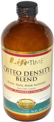 Life Time, Osteo Density Blend, Natural Raspberry Cream Flavor, 16 fl oz (473 ml) ,المكملات الغذائية، المعادن، المعادن السائلة، الصحة، العظام، هشاشة العظام