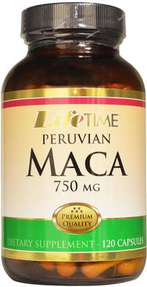 Life Time, Peruvian Maca, 750 mg, 120 Capsules ,الصحة، الرجال، ماكا