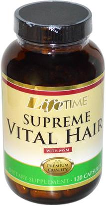 Life Time, Supreme Vital Hair with MSM, 120 Capsules ,الصحة، المرأة، مكملات الشعر، مكملات الأظافر، مكملات الجلد