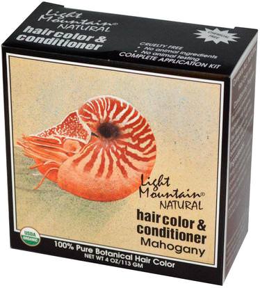 Light Mountain, Natural Hair Color and Conditioner, Mahogany, 4 oz (113 g) ,Herb-sa