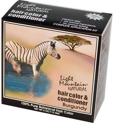 Light Mountain, Natural Hair Color & Conditioner, Burgundy, 4 oz (113 g) ,Herb-sa