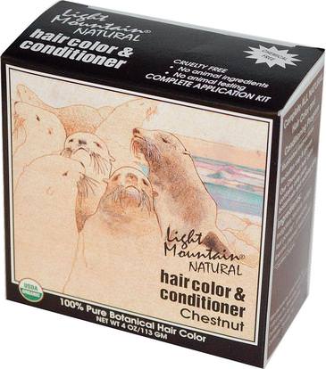 Light Mountain, Natural Hair Color & Conditioner, Chestnut, 4 oz (113 g) ,Herb-sa