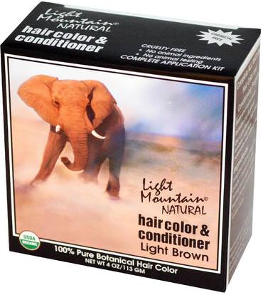 Light Mountain, Natural Hair Color & Conditioner, Light Brown, 4 oz (113 g) ,Herb-sa