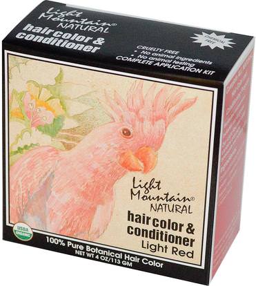 Light Mountain, Organic Natural Hair Color & Conditioner, Light Red, 4 oz (113g) ,Herb-sa