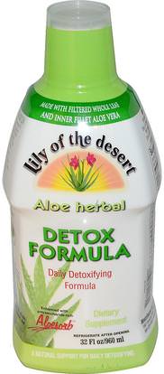 Lily of the Desert, Aloe Herbal, Detox Formula, 32 fl oz (960 ml) ,المكملات الغذائية، الألوة فيرا، سائل الألوة فيرا