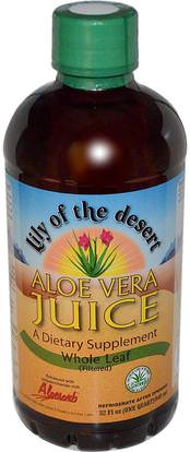 Lily of the Desert, Aloe Vera Juice, 32 fl oz (946 ml) ,الغذاء، القهوة الشاي والمشروبات، عصير الفواكه