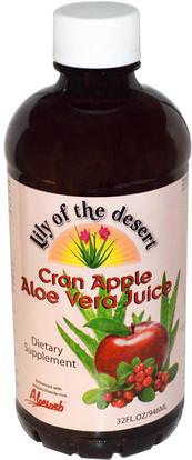 Lily of the Desert, Cran Apple Aloe Vera Juice, 32 fl oz (946 ml) ,المكملات الغذائية، الصبار، الصبار الحقيقي، الطعام، القهوة الشاي والمشروبات، عصير الفواكه