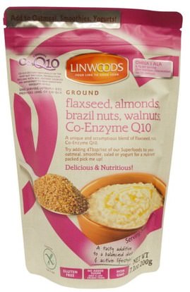 Linwoods, Ground Flaxseed, Almonds, Brazil Nuts, Walnuts, Co-Enzyme Q10, 7.1 oz (200 g) ,المكملات الغذائية، بذور الكتان، مسحوق الكتان
